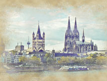 Kölner Dom und St. Martin am Rhein